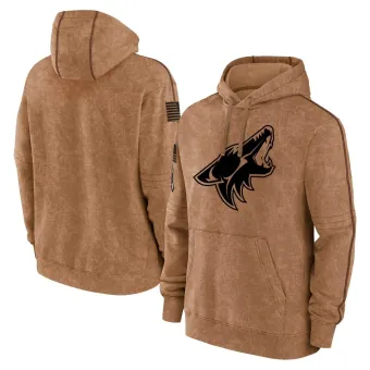 Youth Arizona Coyotes 2023 Salute to Service Club Pullover Hoodie - Brown